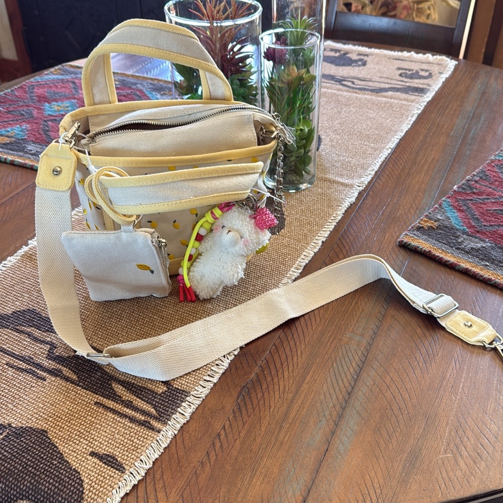 Popular Madden Girl Yellow and Cream Lemon Tote Bag - Picture 4 of 7